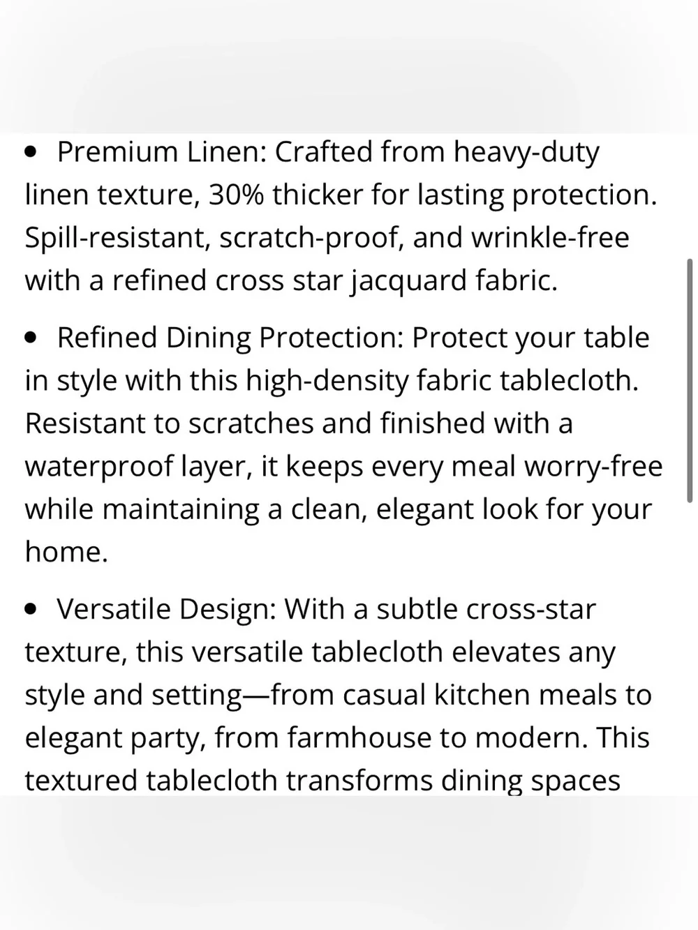 Farmhouse Rustic Cross-Star Textured Black Linen Tablecloth Rectangular 52x70”